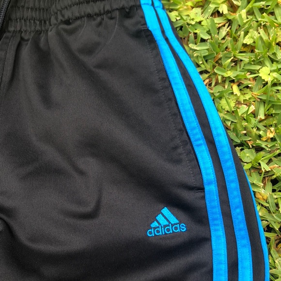 Adidas black warm up pant with blue side stripe,Sz XSmall - Picture 3 of 8